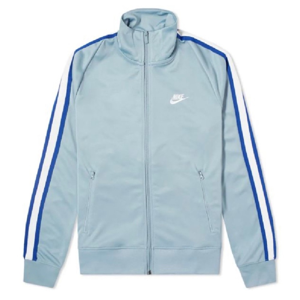 Nike Light Blue Track Jacket with Blue & White Stripes